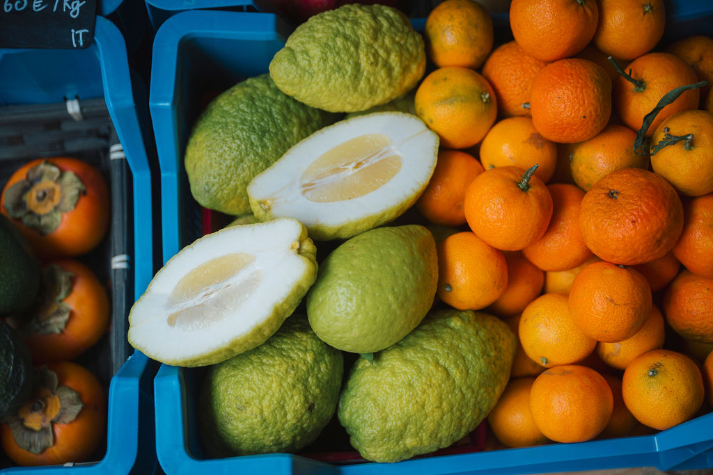 Agrumes bio de saison, cédrat et mandarines, Croquez Nature Ath